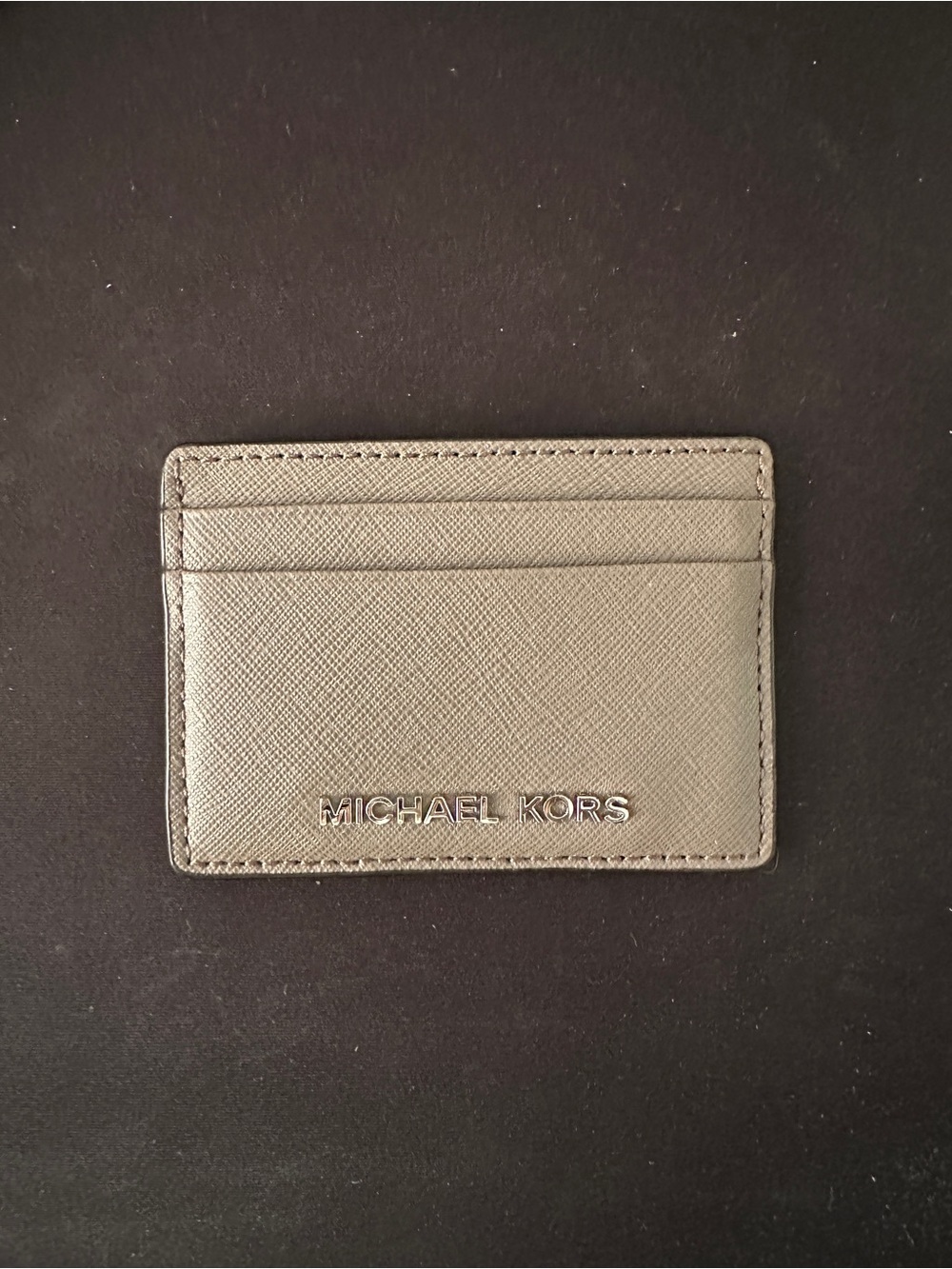 Michael Kors Gray Leather Card Holder
